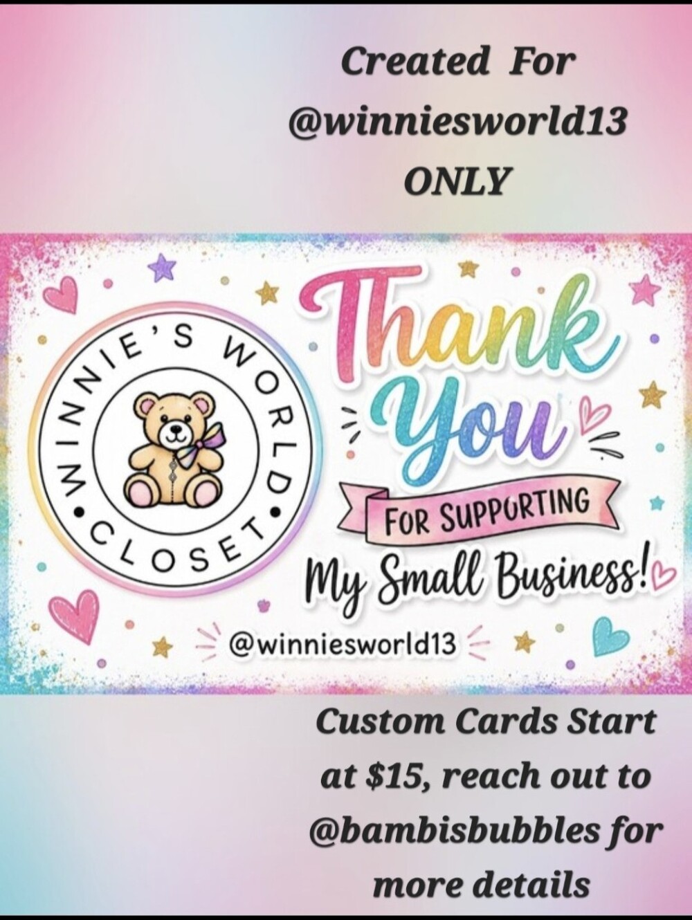 @winniesworld13 Custom Hand Crafted  50 Count
